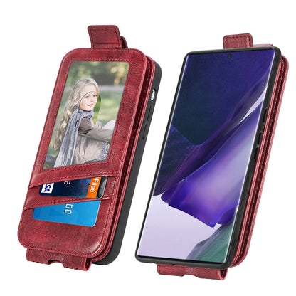 Samsung Galaxy S22 Ultra 5G Zipper Wallet Case - Vertical Flip Leather Phone Cover with Multiple Card Slots and Stand