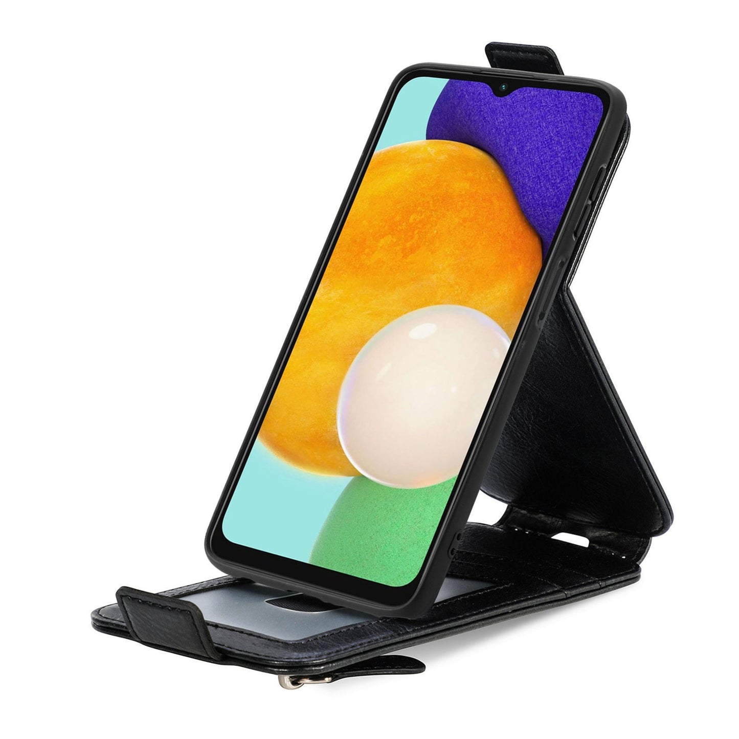 Samsung Galaxy A13 5G Zipper Wallet Case - Vertical Flip Leather Phone Cover with Multiple Card Slots and Stand