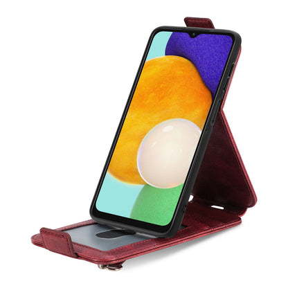 Samsung Galaxy A13 5G Zipper Wallet Case - Vertical Flip Leather Phone Cover with Multiple Card Slots and Stand