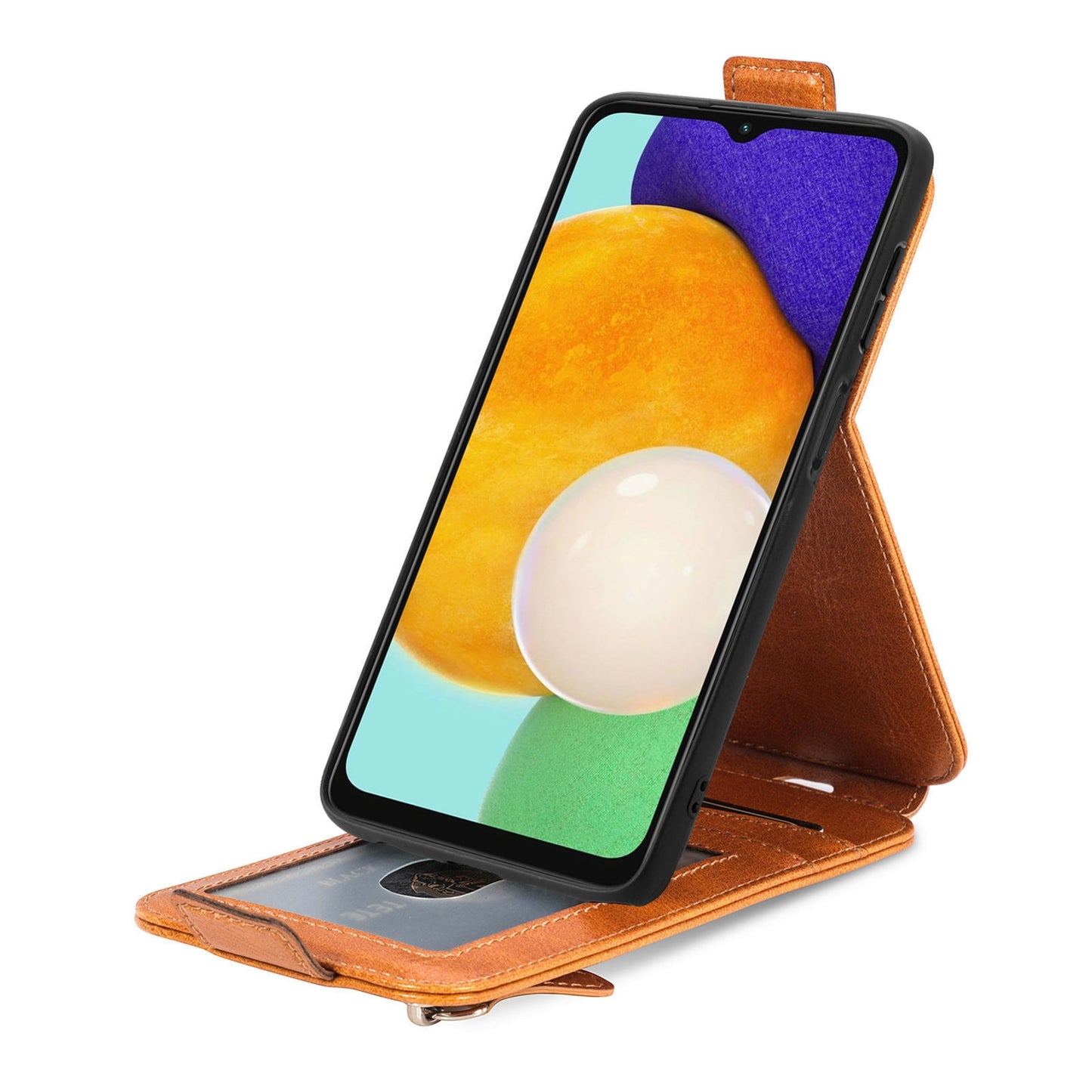 Samsung Galaxy A13 5G Zipper Wallet Case - Vertical Flip Leather Phone Cover with Multiple Card Slots and Stand