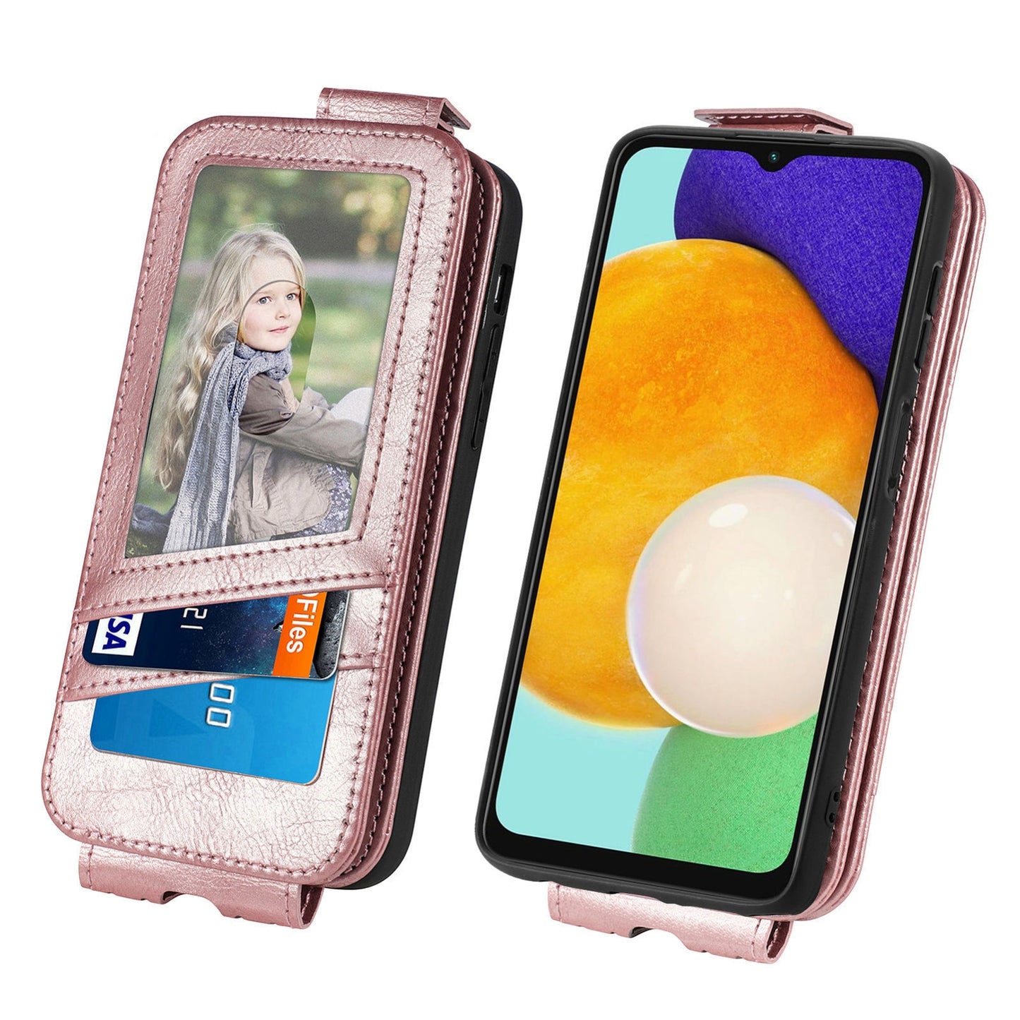 Samsung Galaxy A13 5G Zipper Wallet Case - Vertical Flip Leather Phone Cover with Multiple Card Slots and Stand