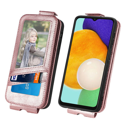 Samsung Galaxy A13 5G Zipper Wallet Case - Vertical Flip Leather Phone Cover with Multiple Card Slots and Stand