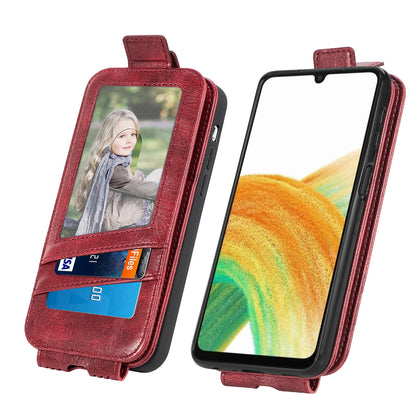 Samsung Galaxy A13 4G Zipper Wallet Case - Vertical Flip Leather Phone Cover with Multiple Card Slots and Stand