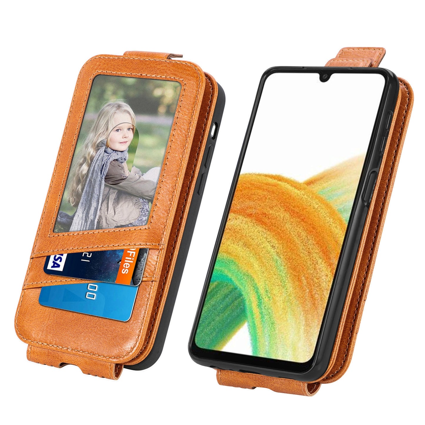 Samsung Galaxy A13 4G Zipper Wallet Case - Vertical Flip Leather Phone Cover with Multiple Card Slots and Stand