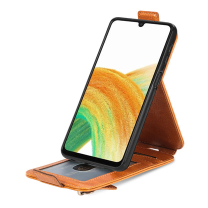 Samsung Galaxy A13 4G Zipper Wallet Case - Vertical Flip Leather Phone Cover with Multiple Card Slots and Stand