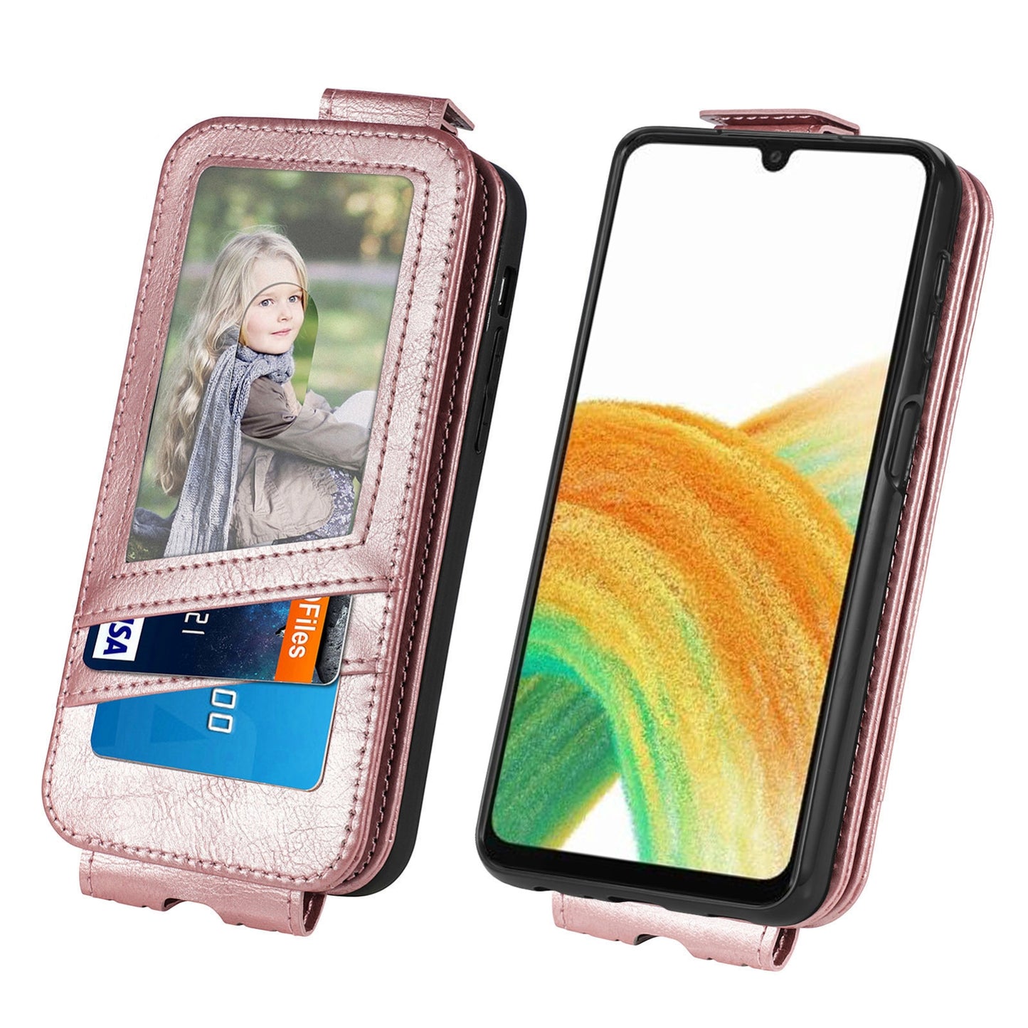 Samsung Galaxy A13 4G Zipper Wallet Case - Vertical Flip Leather Phone Cover with Multiple Card Slots and Stand