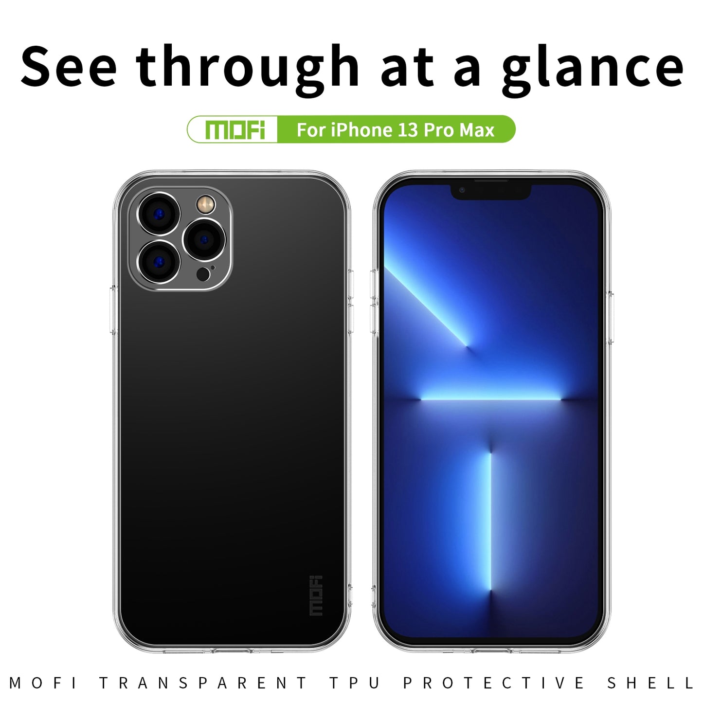 iPhone 13 Pro Max Clear TPU Case - Ultra-Thin, Shockproof, Anti-Yellowing Transparent Soft Protective Cover with Precise Cutouts, Scratch Resistance & Lightweight Design