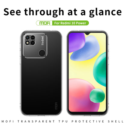 Xiaomi Redmi 10 Power Clear TPU Case - Ultra-Thin, Shockproof, Anti-Yellowing Transparent Soft Protective Cover with Precise Cutouts, Scratch Resistance & Lightweight Design