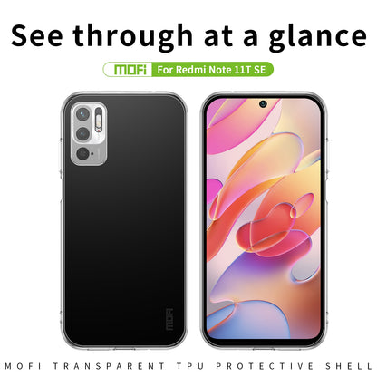 Xiaomi Redmi Note 11T SE Clear TPU Case - Ultra-Thin, Shockproof, Anti-Yellowing Transparent Soft Protective Cover with Precise Cutouts, Scratch Resistance & Lightweight Design