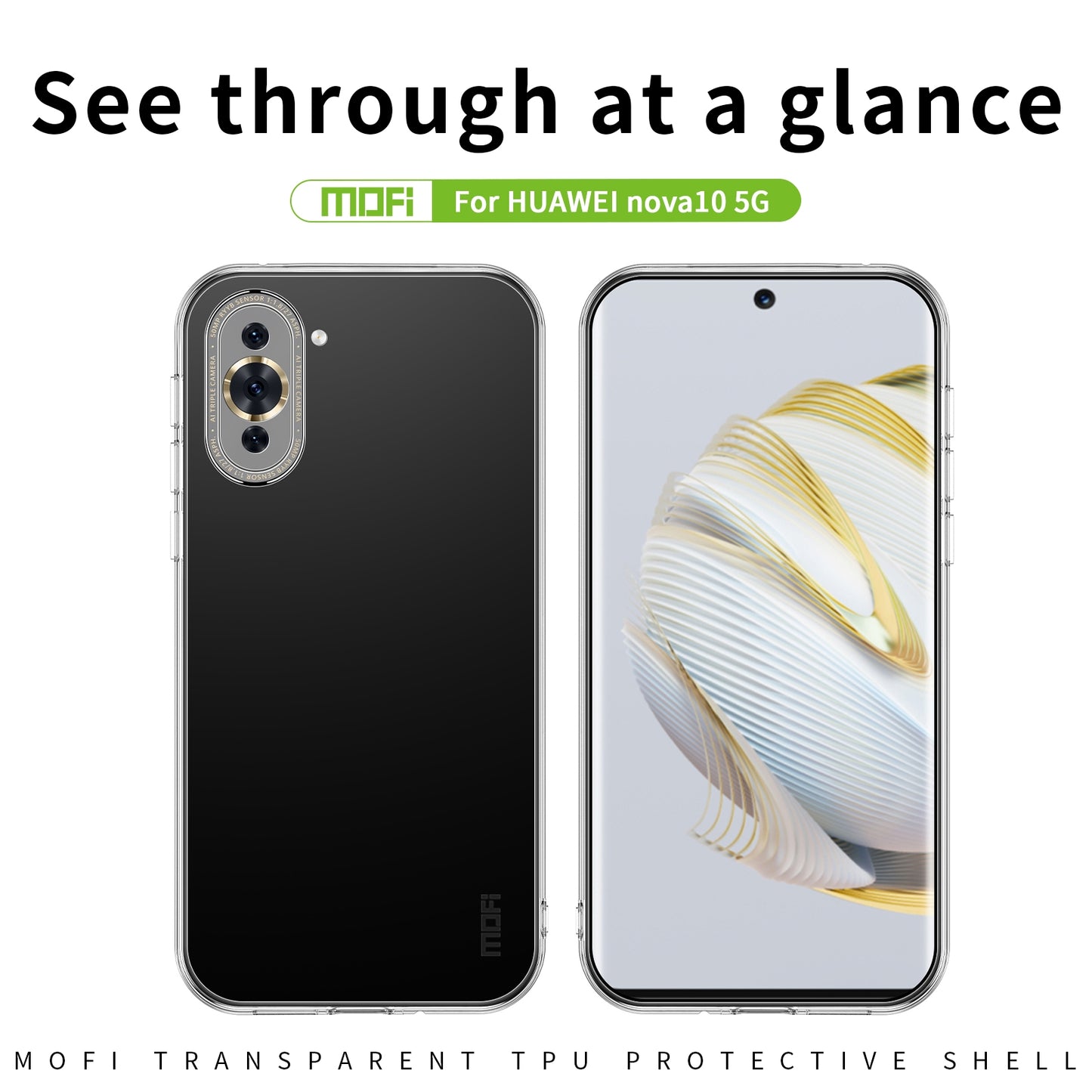 Huawei Nova 10 5G Clear TPU Case - Ultra-Thin, Shockproof, Anti-Yellowing Transparent Soft Protective Cover with Precise Cutouts, Scratch Resistance & Lightweight Design