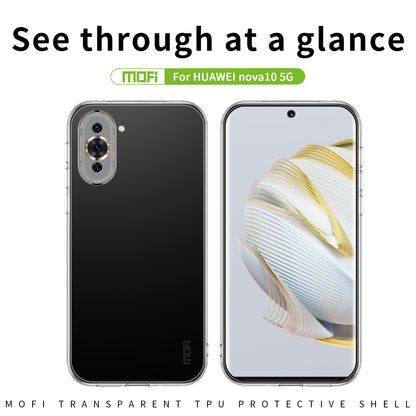 Huawei Nova 10 5G Clear TPU Case - Ultra-Thin, Shockproof, Anti-Yellowing Transparent Soft Protective Cover with Precise Cutouts, Scratch Resistance & Lightweight Design