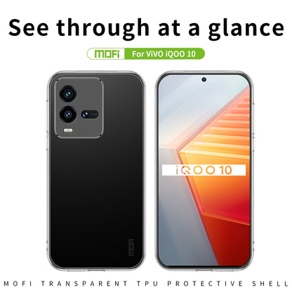 vivo iQOO 10 Clear TPU Case - Ultra-Thin, Shockproof, Anti-Yellowing Transparent Soft Protective Cover with Precise Cutouts, Scratch Resistance & Lightweight Design