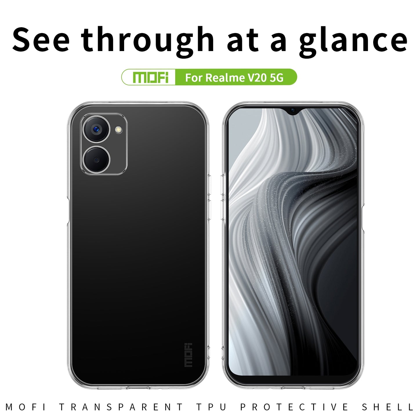Realme V20 5G Clear TPU Case - Ultra-Thin, Shockproof, Anti-Yellowing Transparent Soft Protective Cover with Precise Cutouts, Scratch Resistance & Lightweight Design