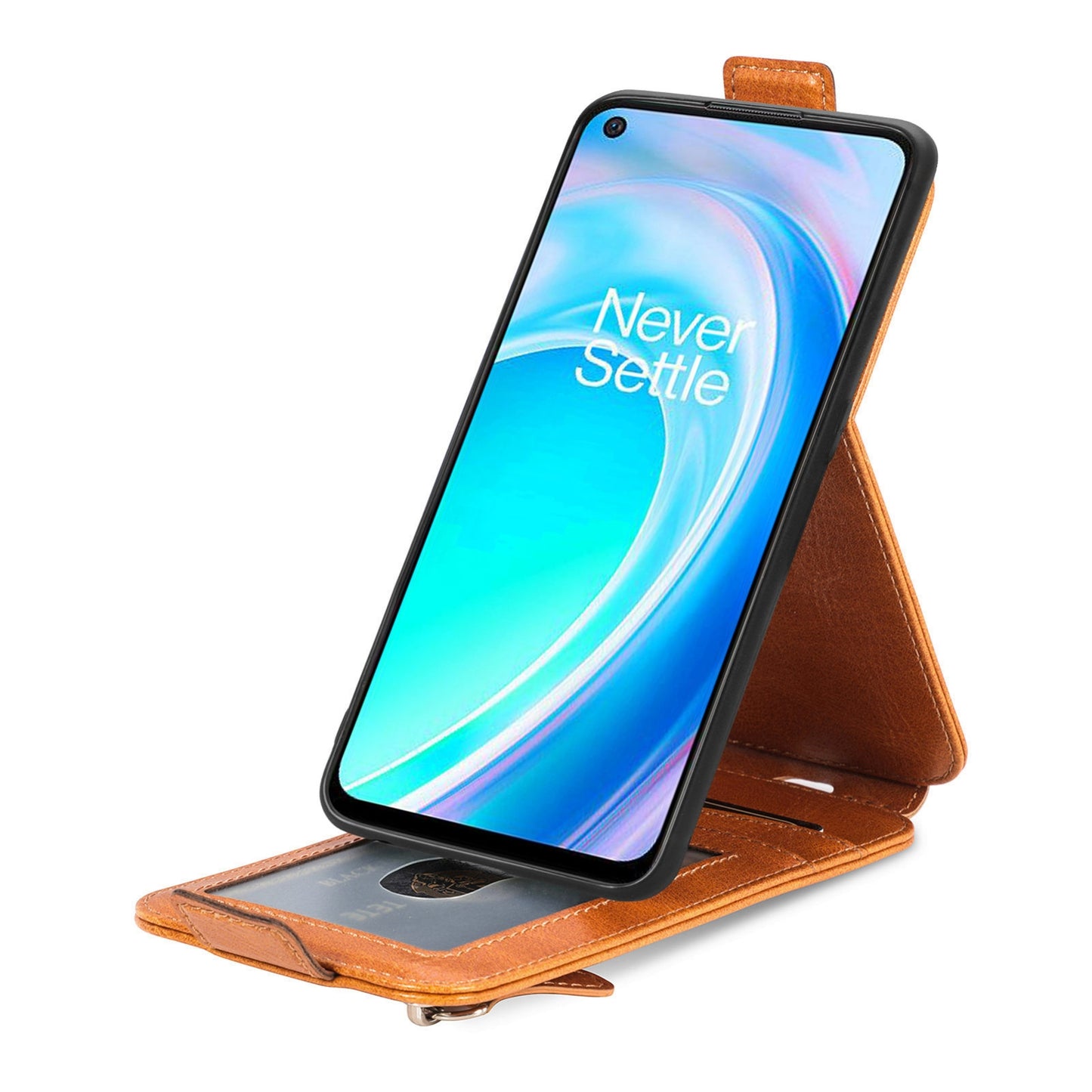 OnePlus Nord CE 2 Lite 5G Zipper Wallet Case - Vertical Flip Leather Phone Cover with Multiple Card Slots and Stand