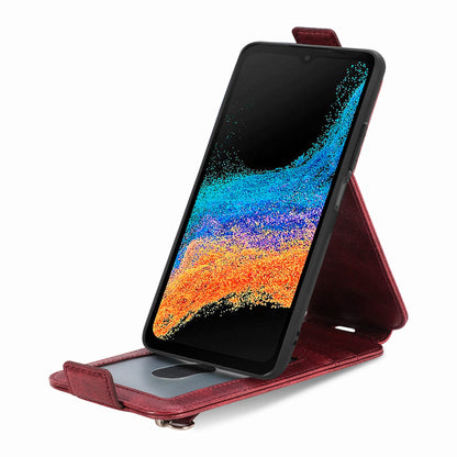 OPPO Reno8 Lite Zipper Wallet Case - Vertical Flip Leather Phone Cover with Multiple Card Slots and Stand