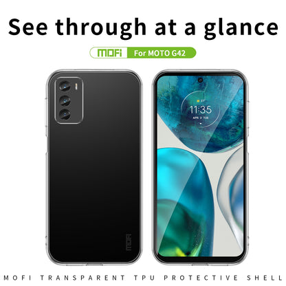 Motorola Moto G42 Clear TPU Case - Ultra-Thin, Shockproof, Anti-Yellowing Transparent Soft Protective Cover with Precise Cutouts, Scratch Resistance & Lightweight Design