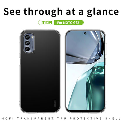 Motorola Moto G62 5G Clear TPU Case - Ultra-Thin, Shockproof, Anti-Yellowing Transparent Soft Protective Cover with Precise Cutouts, Scratch Resistance & Lightweight Design