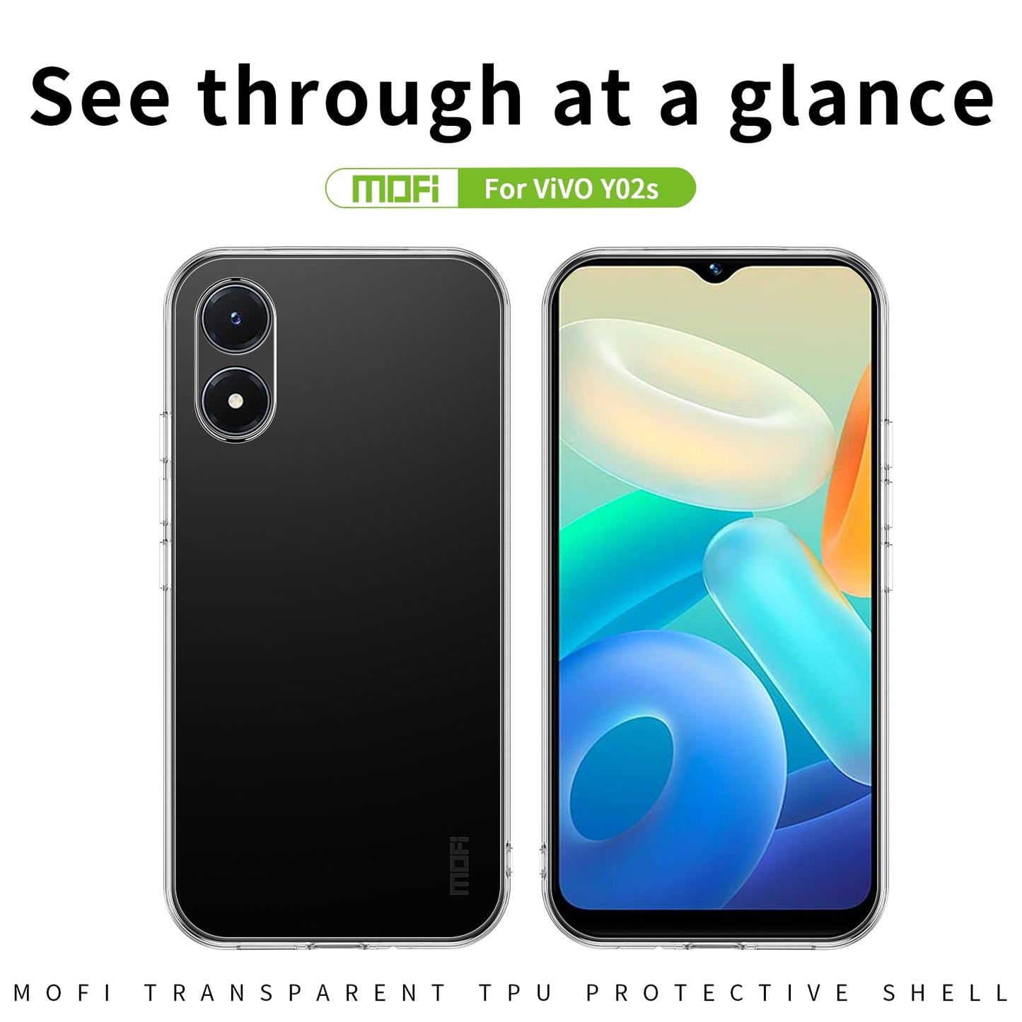 vivo Y02s Clear TPU Case - Ultra-Thin, Shockproof, Anti-Yellowing Transparent Soft Protective Cover with Precise Cutouts, Scratch Resistance & Lightweight Design