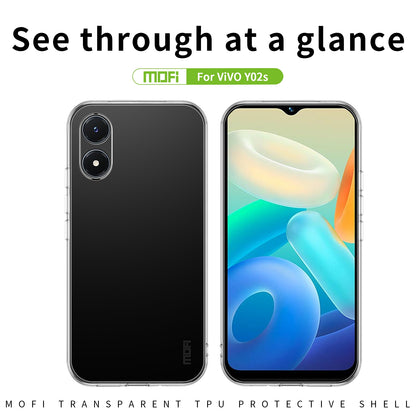 vivo Y02s Clear TPU Case - Ultra-Thin, Shockproof, Anti-Yellowing Transparent Soft Protective Cover with Precise Cutouts, Scratch Resistance & Lightweight Design