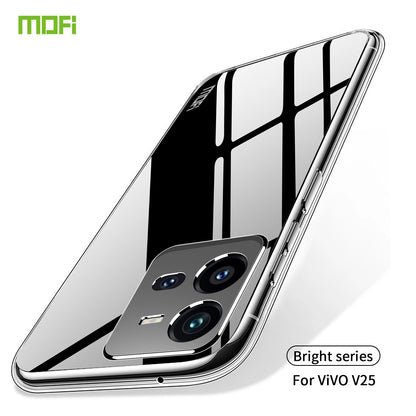 vivo V25 Clear TPU Case - Ultra-Thin, Shockproof, Anti-Yellowing Transparent Soft Protective Cover with Precise Cutouts, Scratch Resistance & Lightweight Design