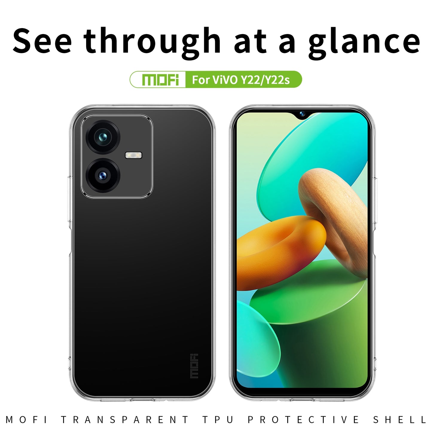 For vivo Y22/Y22s Clear TPU Case - Ultra-Thin, Shockproof, Anti-Yellowing Transparent Soft Protective Cover with Precise Cutouts, Scratch Resistance & Lightweight Design