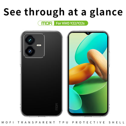 For vivo Y22/Y22s Clear TPU Case - Ultra-Thin, Shockproof, Anti-Yellowing Transparent Soft Protective Cover with Precise Cutouts, Scratch Resistance & Lightweight Design