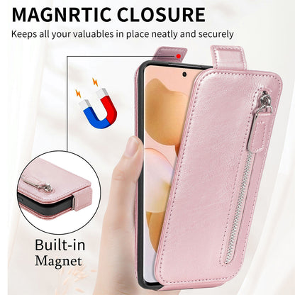 Xiaomi 12T Zipper Wallet Case - Vertical Flip Leather Phone Cover with Multiple Card Slots and Stand