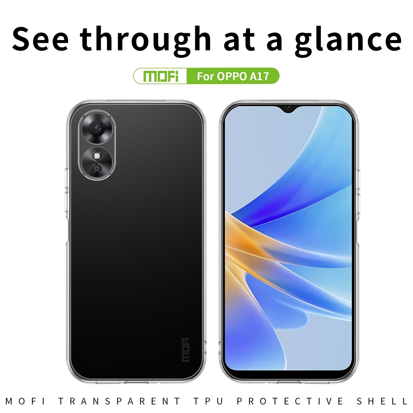 OPPO A17 Clear TPU Case - Ultra-Thin, Shockproof, Anti-Yellowing Transparent Soft Protective Cover with Precise Cutouts, Scratch Resistance & Lightweight Design