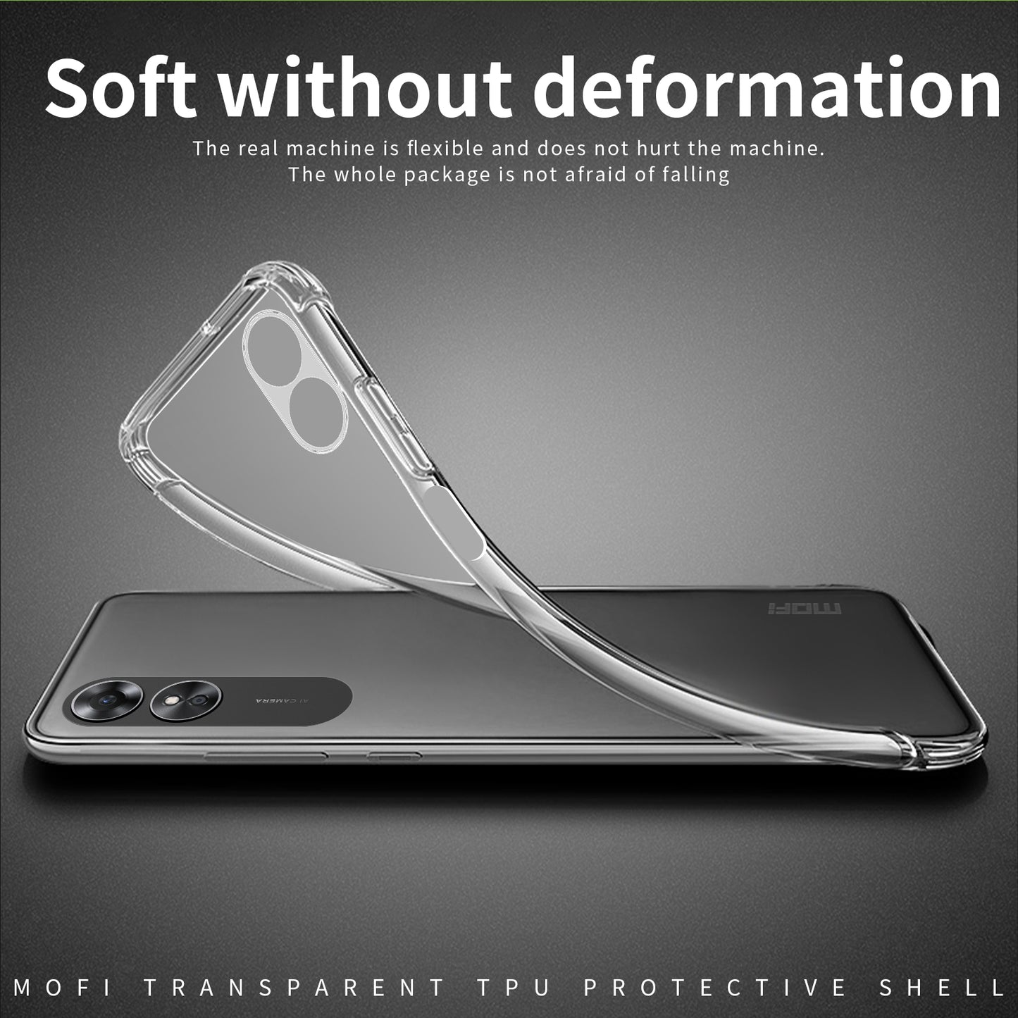 OPPO A17 Clear TPU Case - Ultra-Thin, Shockproof, Anti-Yellowing Transparent Soft Protective Cover with Precise Cutouts, Scratch Resistance & Lightweight Design