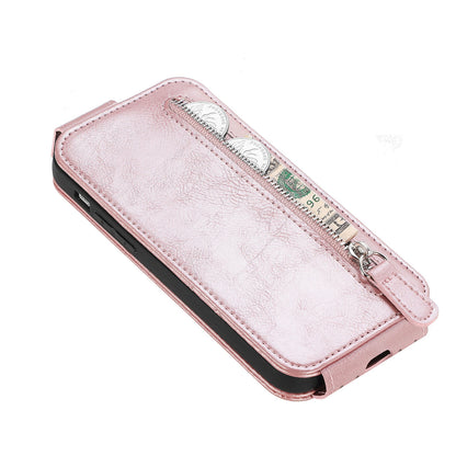 Honor 70 Zipper Wallet Case - Vertical Flip Leather Phone Cover with Multiple Card Slots and Stand