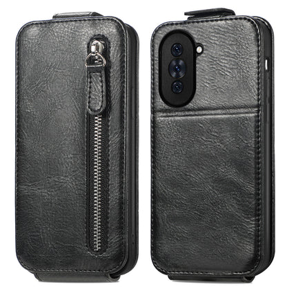 Huawei nova 10 Zipper Wallet Case - Vertical Flip Leather Phone Cover with Multiple Card Slots and Stand