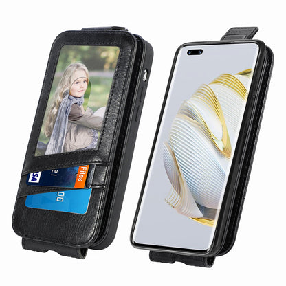 Huawei Nova 10 Pro Zipper Wallet Case - Vertical Flip Leather Phone Cover with Multiple Card Slots and Stand