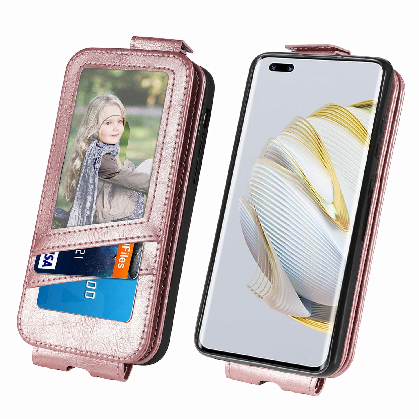 Huawei Nova 10 Pro Zipper Wallet Case - Vertical Flip Leather Phone Cover with Multiple Card Slots and Stand