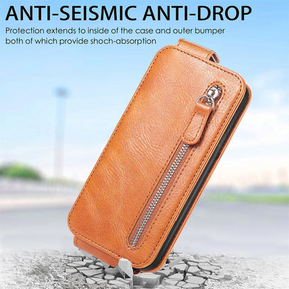 Motorola Edge 30 Fusion Zipper Wallet Case - Vertical Flip Leather Phone Cover with Multiple Card Slots and Stand