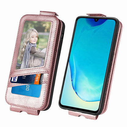 vivo V25 Zipper Wallet Case - Vertical Flip Leather Phone Cover with Multiple Card Slots and Stand