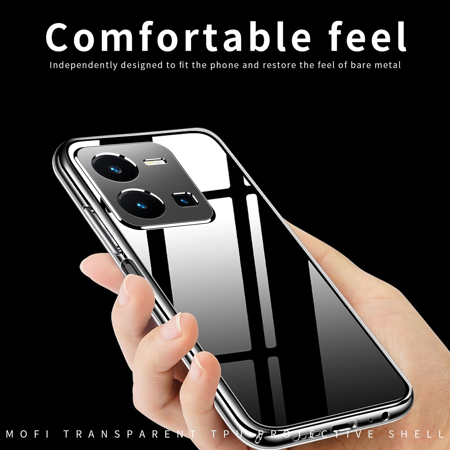 For vivo Y35 4G Clear TPU Case - Ultra-Thin, Shockproof, Anti-Yellowing Transparent Soft Protective Cover with Precise Cutouts, Scratch Resistance & Lightweight Design