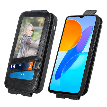 Honor X8 5G Zipper Wallet Case - Vertical Flip Leather Phone Cover with Multiple Card Slots and Stand