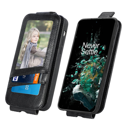 OnePlus 10T Zipper Wallet Case - Vertical Flip Leather Phone Cover with Multiple Card Slots and Stand