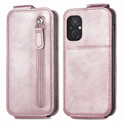 Xiaomi Poco M5 Zipper Wallet Case - Vertical Flip Leather Phone Cover with Multiple Card Slots and Stand