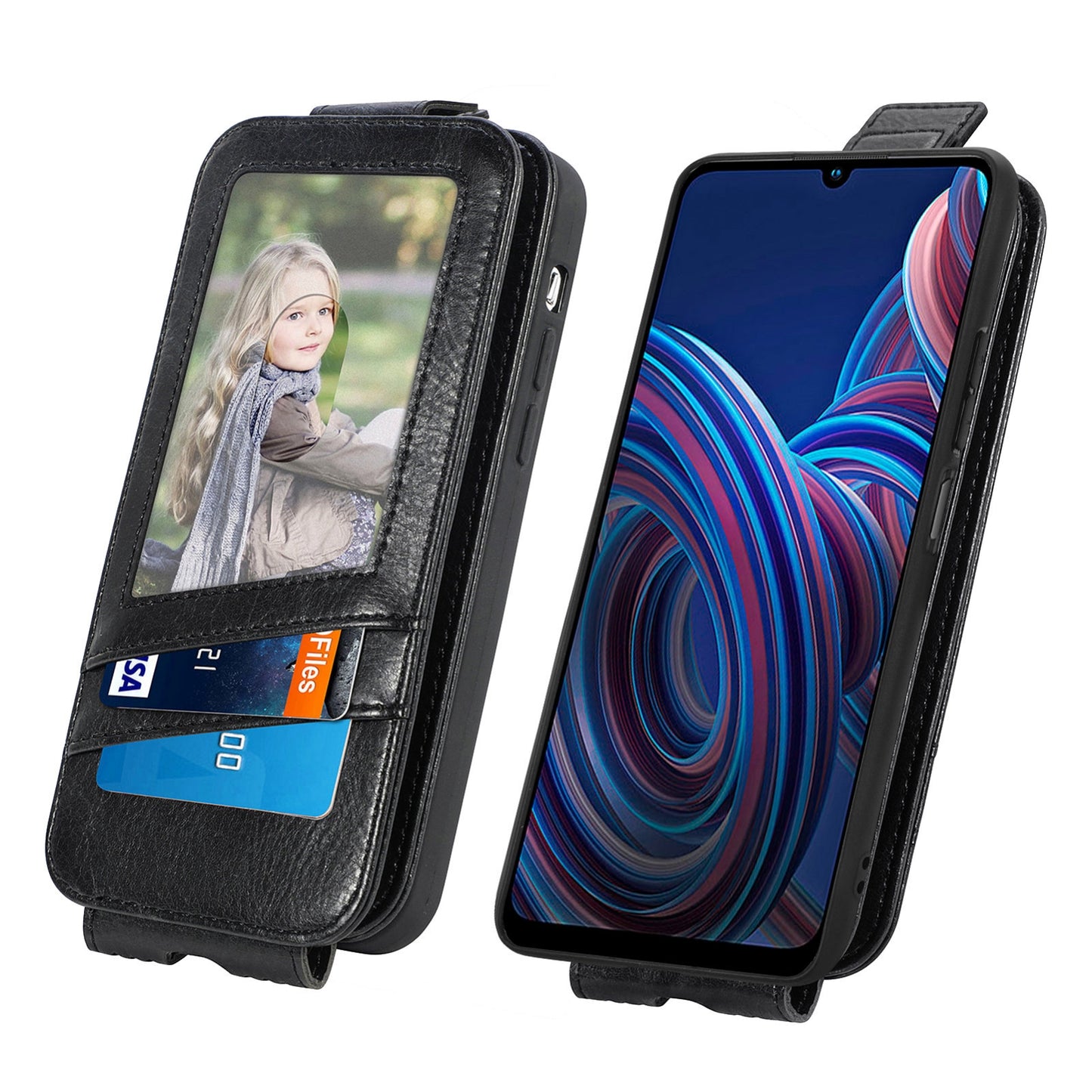 ZTE Blade A72 4G Zipper Wallet Case - Vertical Flip Leather Phone Cover with Multiple Card Slots and Stand