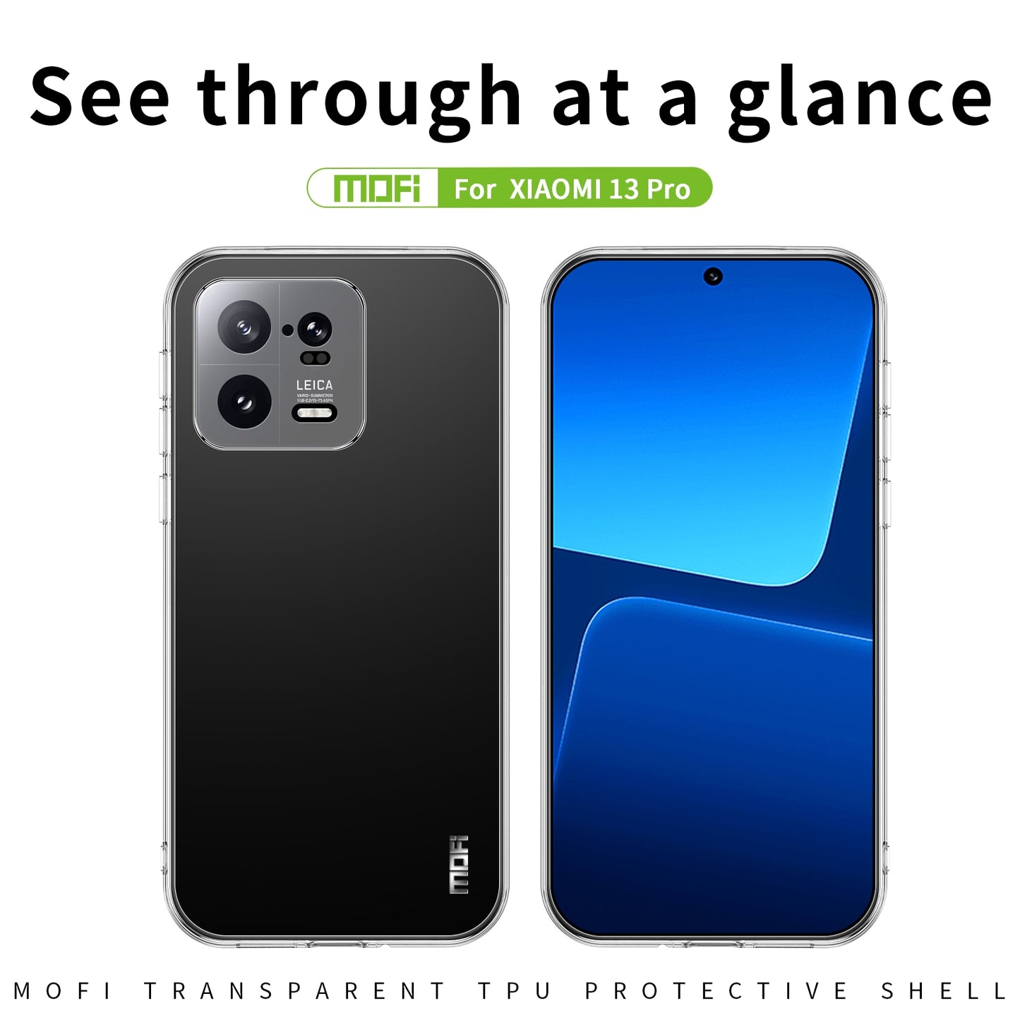 Xiaomi 13 Pro Clear TPU Case - Ultra-Thin, Shockproof, Anti-Yellowing Transparent Soft Protective Cover with Precise Cutouts, Scratch Resistance & Lightweight Design