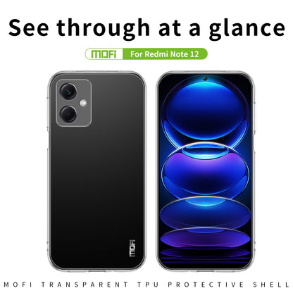 Xiaomi Redmi Note 12 Clear TPU Case - Ultra-Thin, Shockproof, Anti-Yellowing Transparent Soft Protective Cover with Precise Cutouts, Scratch Resistance & Lightweight Design