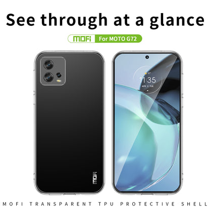 Motorola Moto G72 Clear TPU Case - Ultra-Thin, Shockproof, Anti-Yellowing Transparent Soft Protective Cover with Precise Cutouts, Scratch Resistance & Lightweight Design