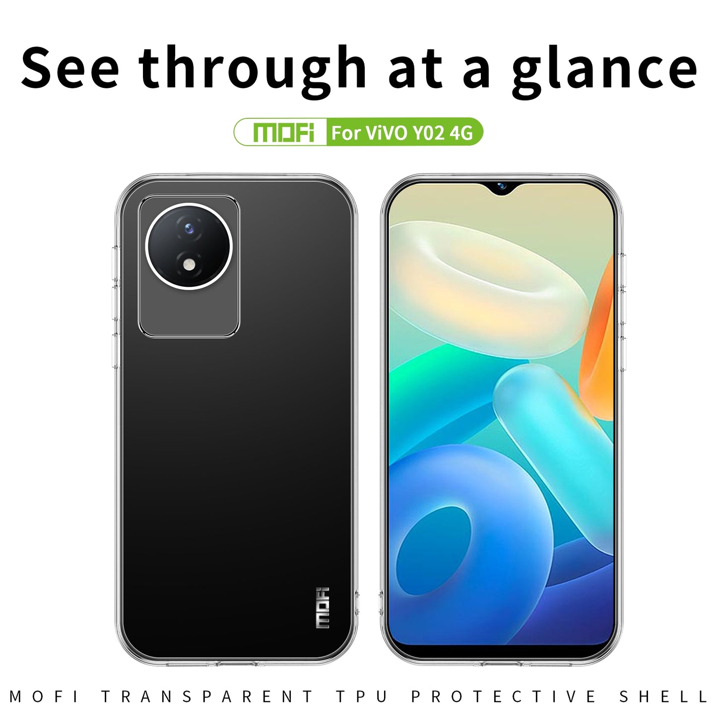 vivo Y02 4G Clear TPU Case - Ultra-Thin, Shockproof, Anti-Yellowing Transparent Soft Protective Cover with Precise Cutouts, Scratch Resistance & Lightweight Design