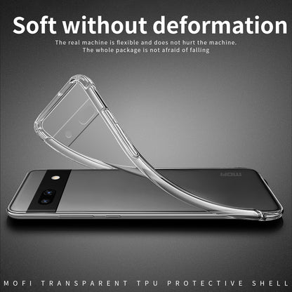 Google Pixel 7A Clear TPU Case - Ultra-Thin, Shockproof, Anti-Yellowing Transparent Soft Protective Cover with Precise Cutouts, Scratch Resistance & Lightweight Design