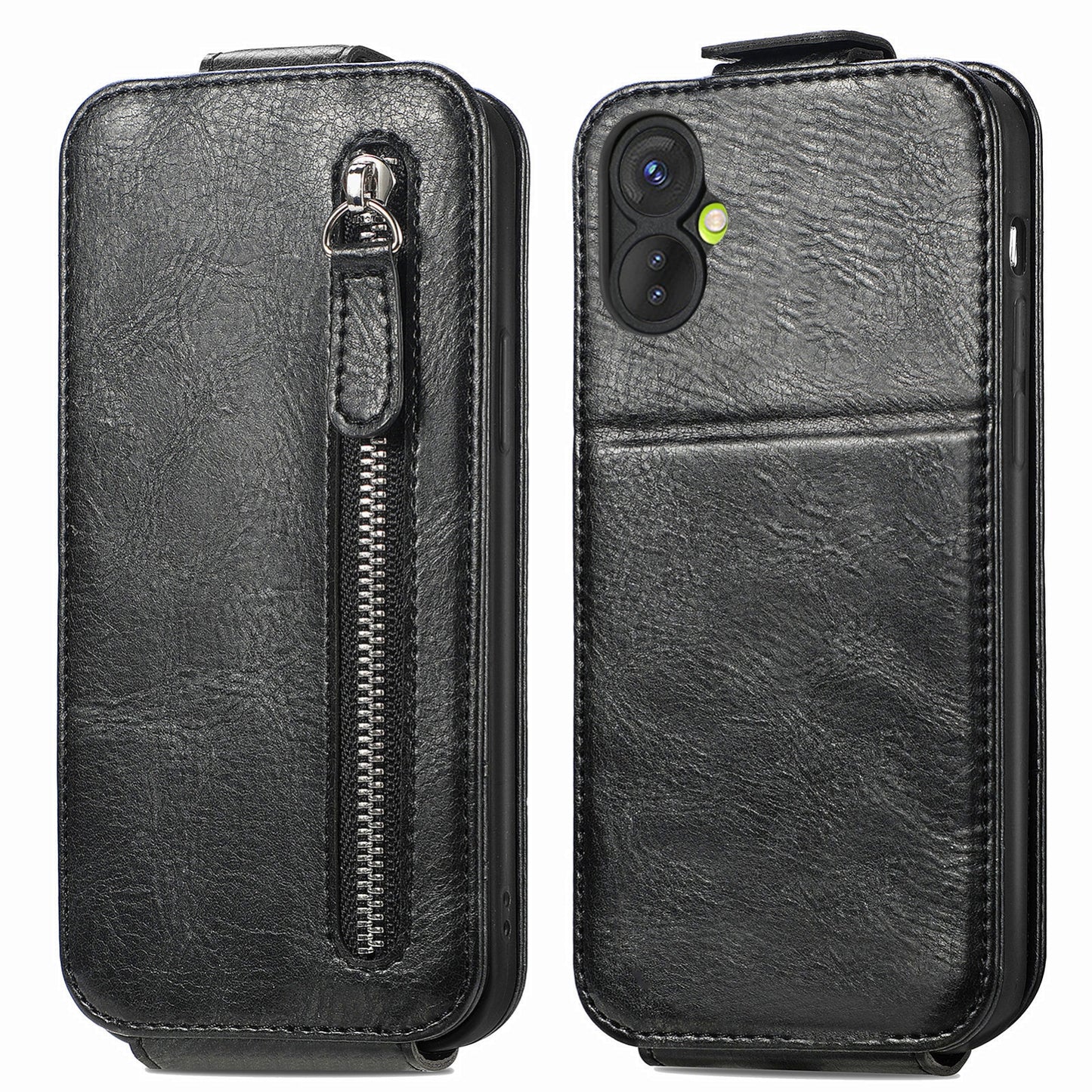 Tecno Spark 9 Pro Zipper Wallet Case - Vertical Flip Leather Phone Cover with Multiple Card Slots and Stand