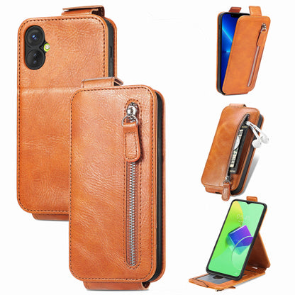 Tecno Spark 9 Pro Zipper Wallet Case - Vertical Flip Leather Phone Cover with Multiple Card Slots and Stand