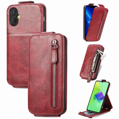 Tecno Spark 9 Pro Zipper Wallet Case - Vertical Flip Leather Phone Cover with Multiple Card Slots and Stand