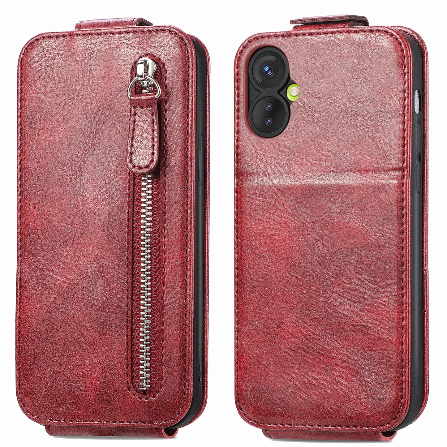 Tecno Spark 9 Pro Zipper Wallet Case - Vertical Flip Leather Phone Cover with Multiple Card Slots and Stand