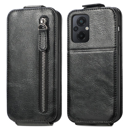 Xiaomi Redmi Note 12 Zipper Wallet Case - Vertical Flip Leather Phone Cover with Multiple Card Slots and Stand